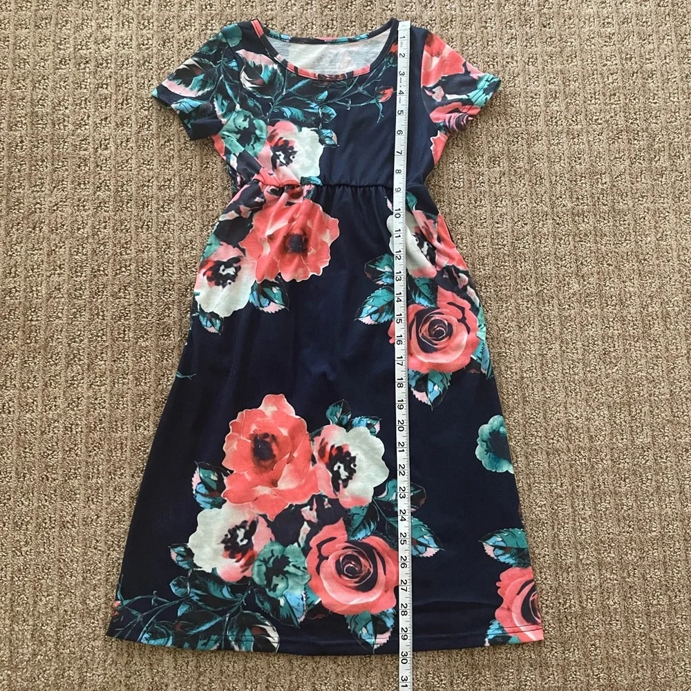 EUC Girls Floral Maxi Dress with matching sash belt & headband size M (5-6 yrs)